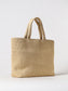 Logo Beige Raffia Tote