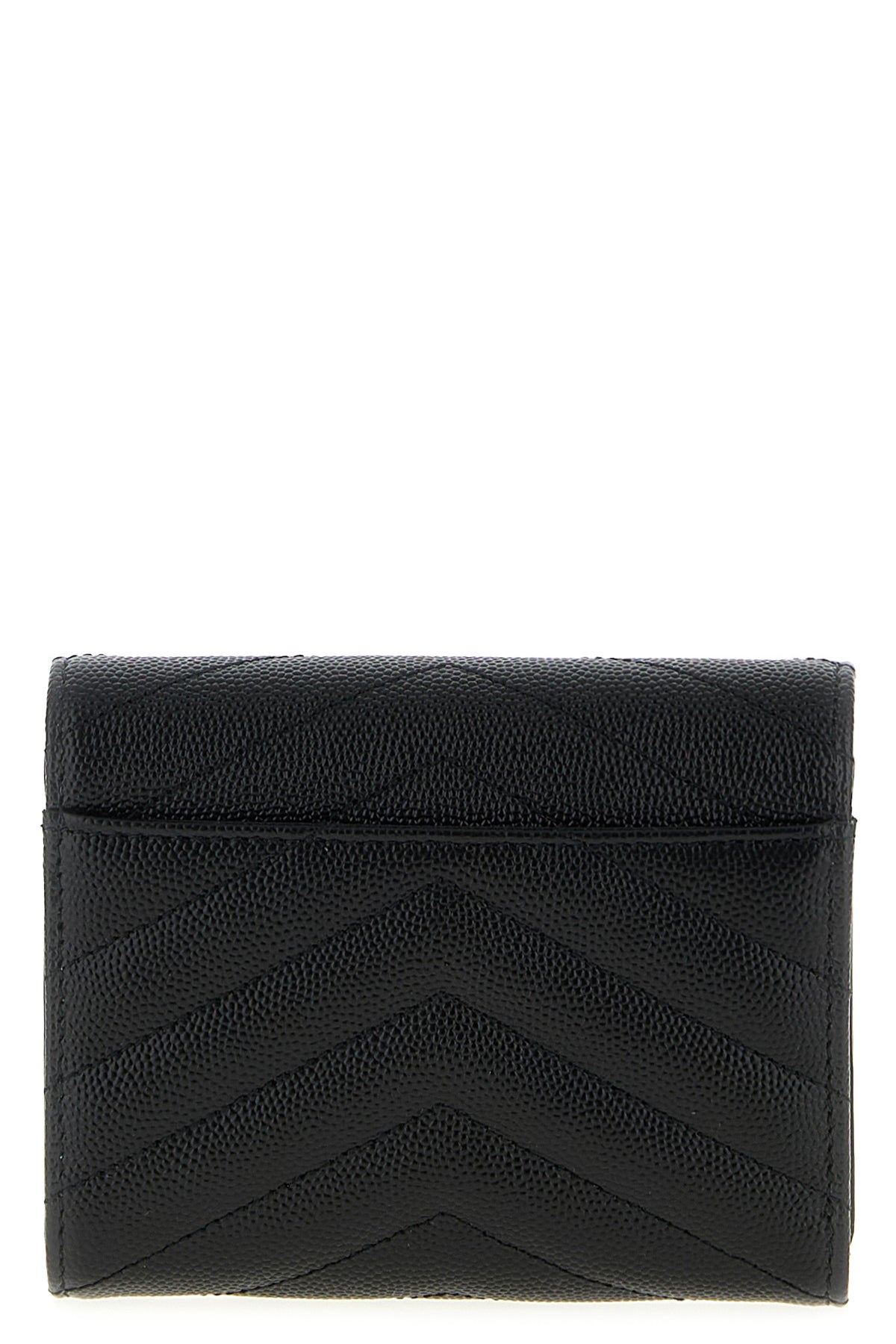 saint laurent wallet in matelassé grain de poudre leather