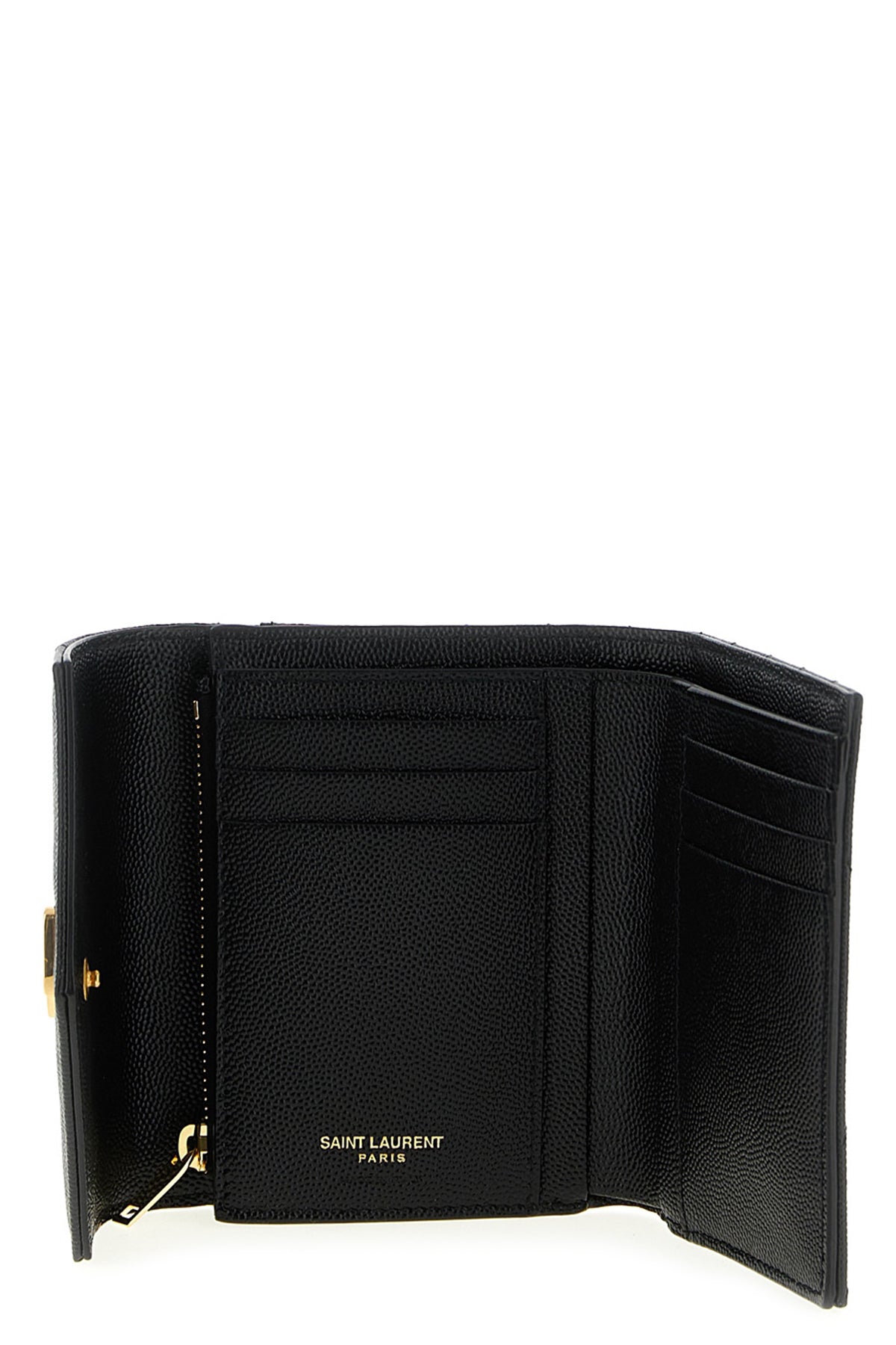 saint laurent wallet in matelassé grain de poudre leather