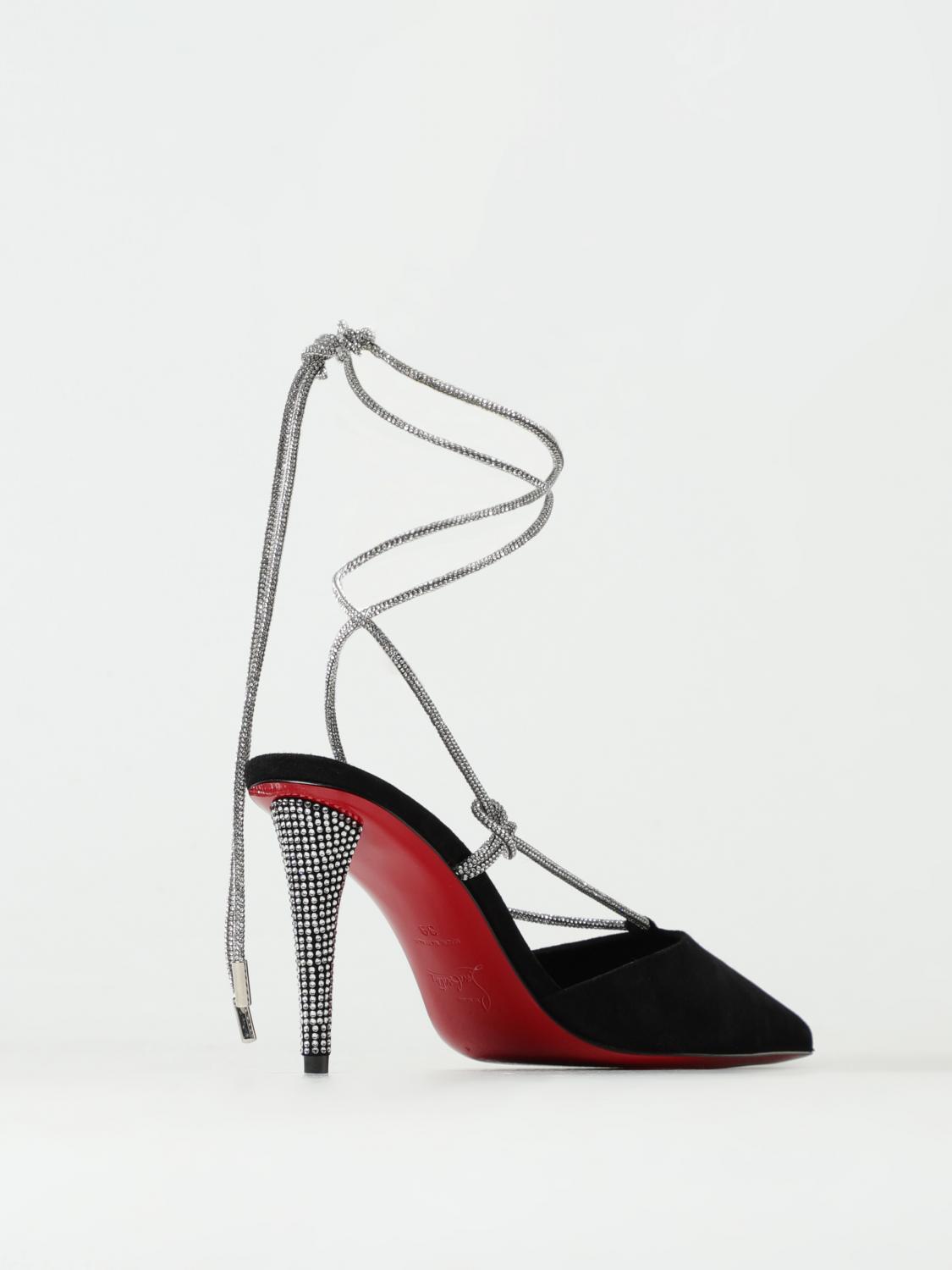 mules in suede with rhinestones