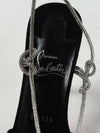 mules in suede with rhinestones