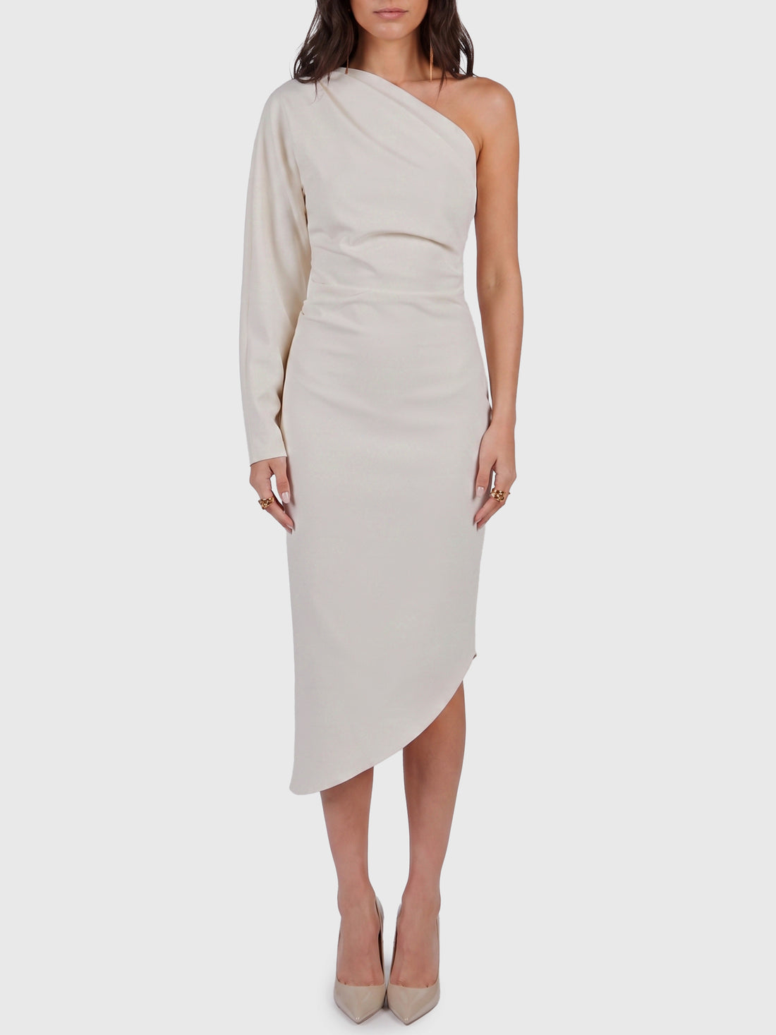 FEDERICA TOSI 40 one-shoulder cady longuette dress