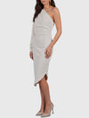 one-shoulder cady longuette dress
