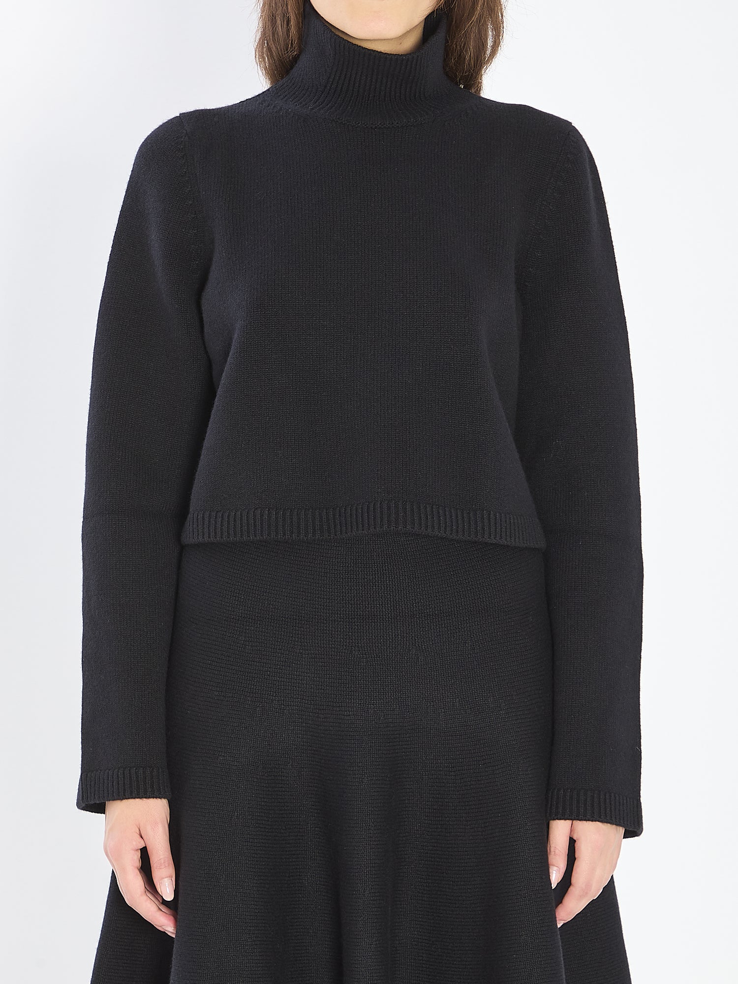 ALAIA 36 cropped cashmere knit pullover