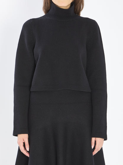 ALAIA 36 cropped cashmere knit pullover