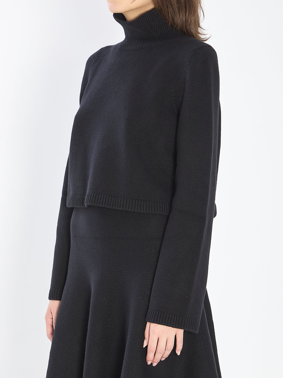 ALAIA 36 cropped cashmere knit pullover