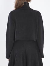ALAIA 36 cropped cashmere knit pullover