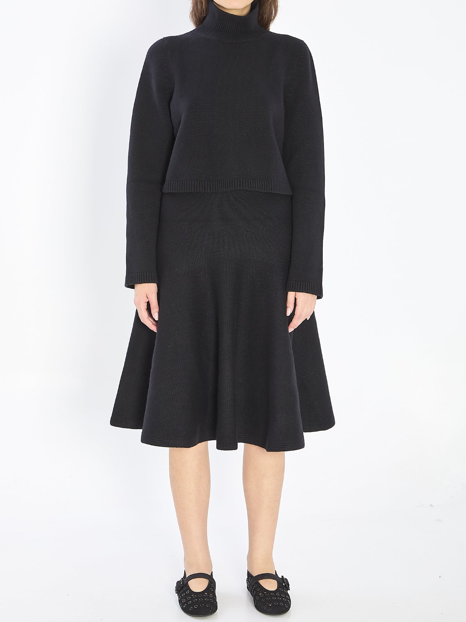 ALAIA 36 cropped cashmere knit pullover