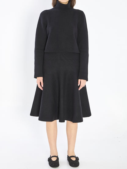 ALAIA 36 cropped cashmere knit pullover