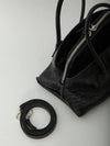 la passeggiata top handle black bag mini