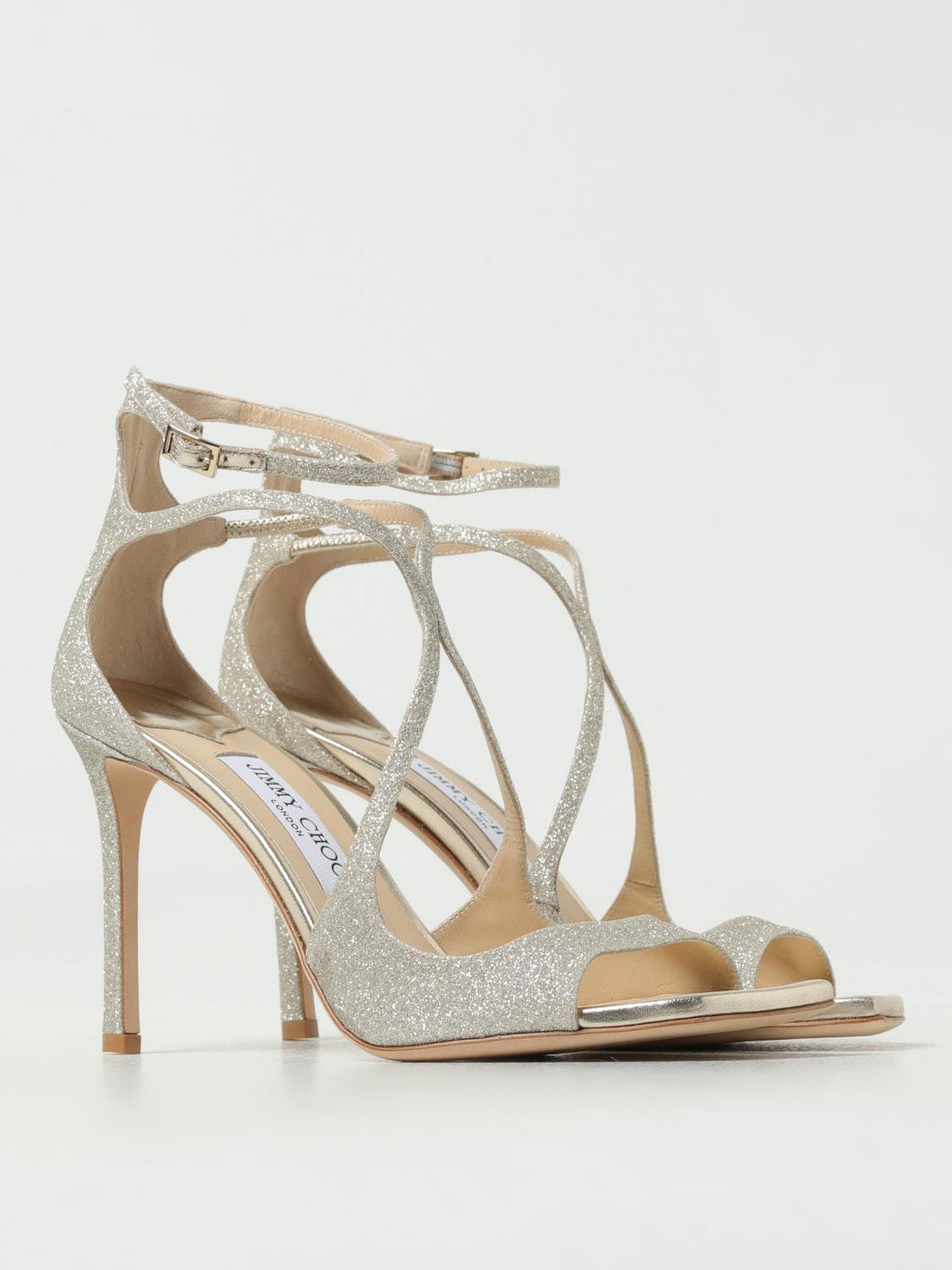 JIMMY CHOO 35 azia sandal in glitter fabric
