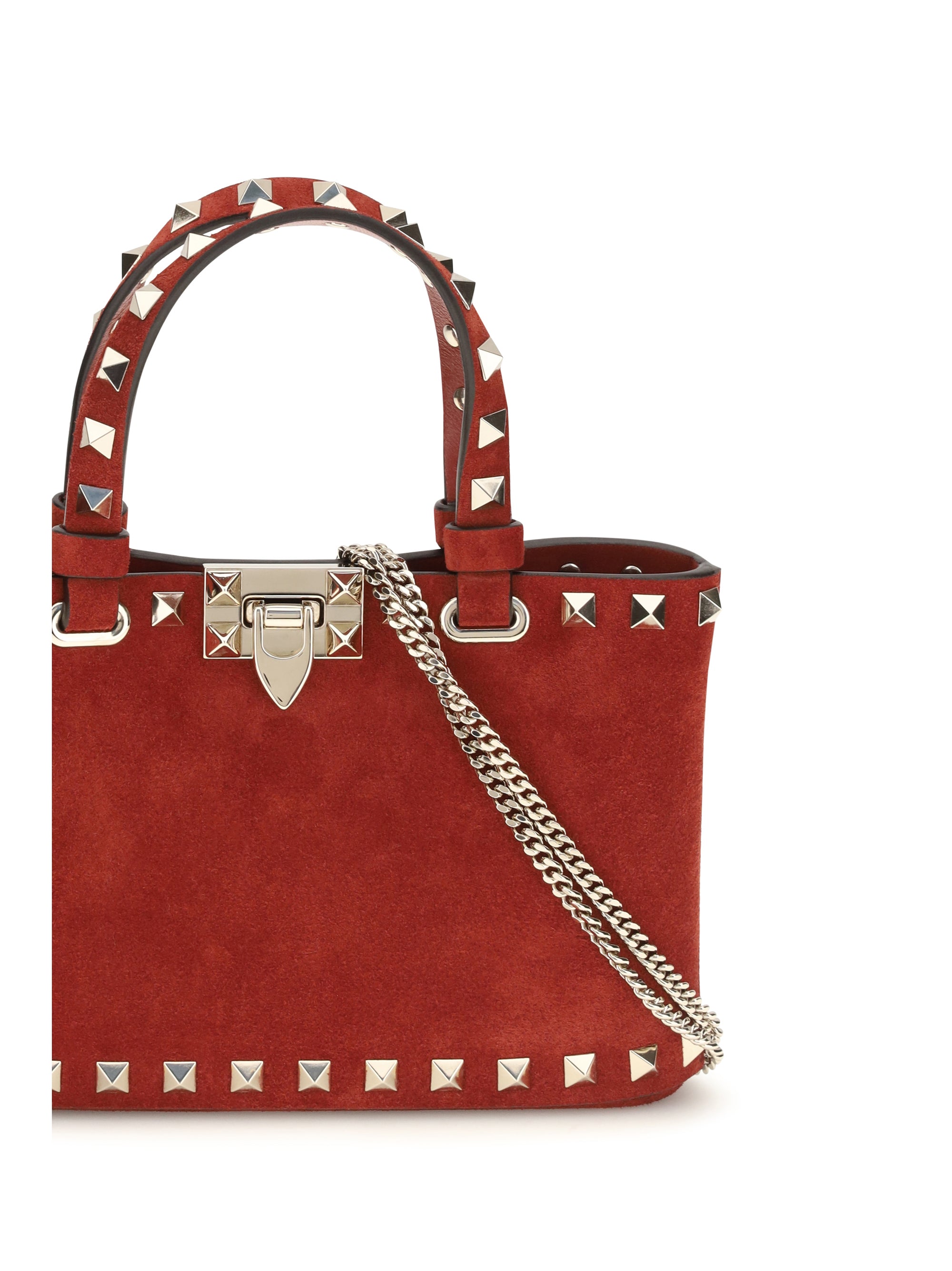 suede rockstud mini handbag