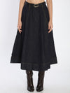 flared midi skirt