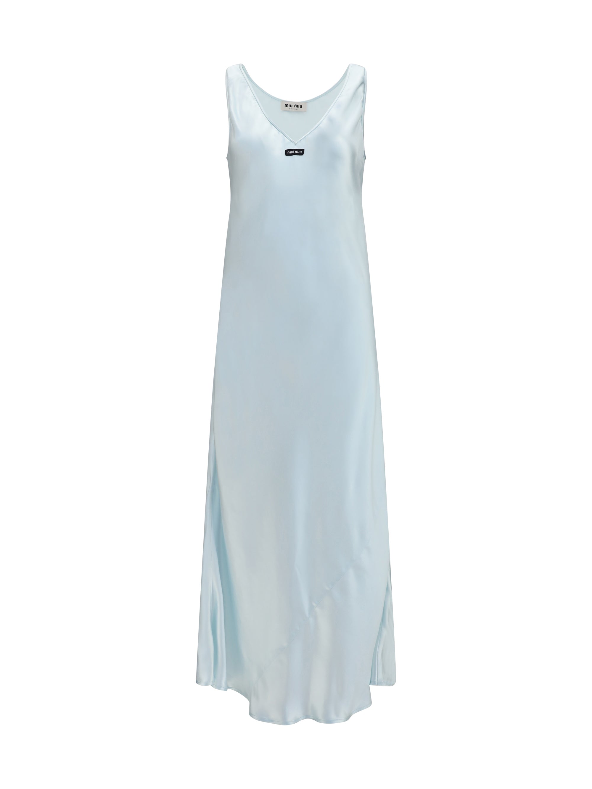 long satin v-neck dress