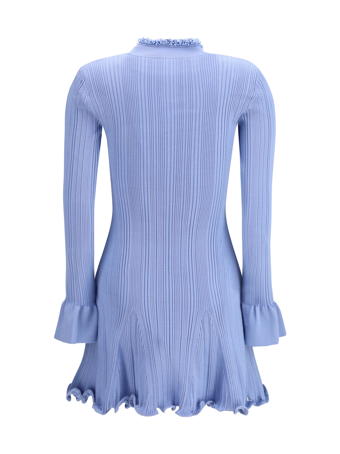 SELF-PORTRAIT L pearl trim knit mini dress