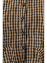 GANNI 36 blouse in crinkled checked taffeta