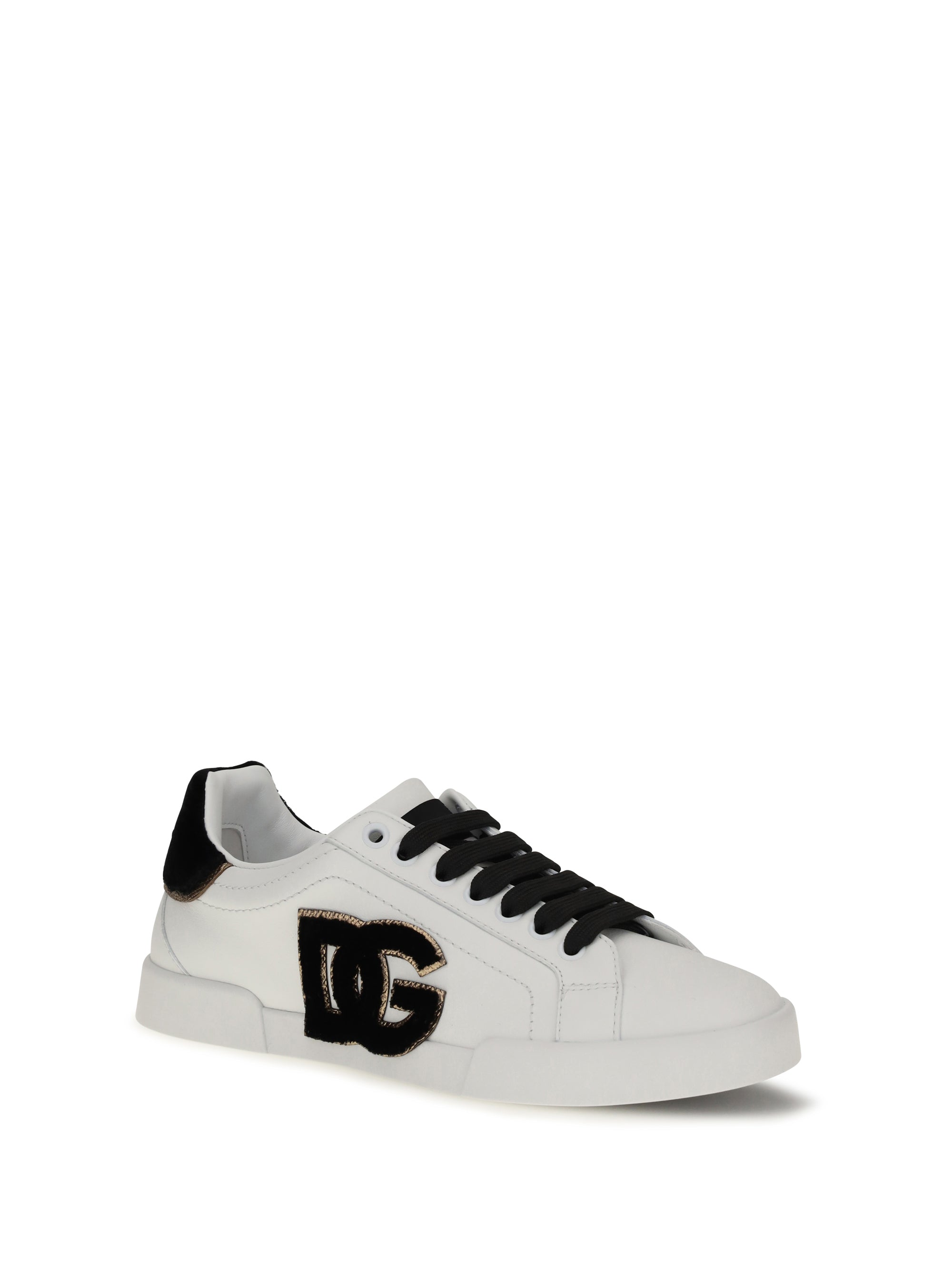 leather sneakers with logo
