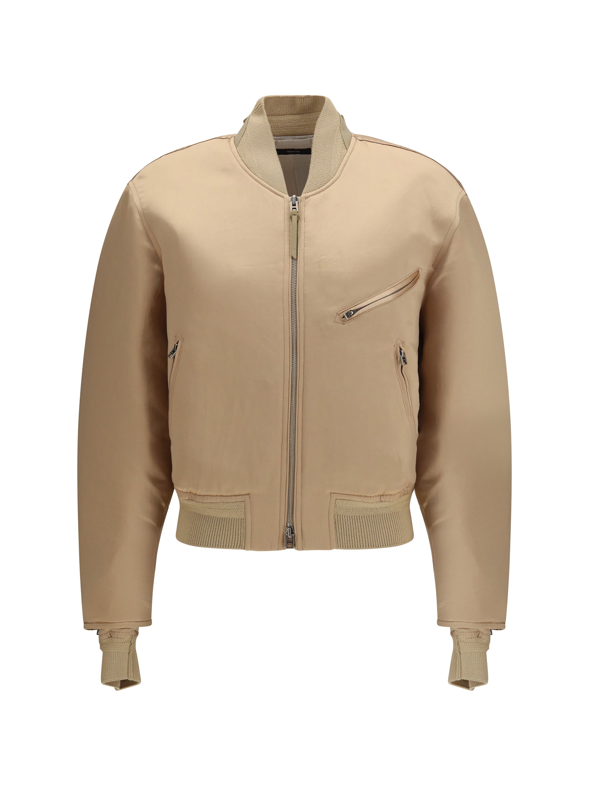 satin aviator bomber jacket