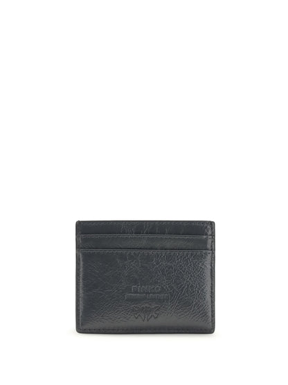 PINKO OS shiny leather card holder