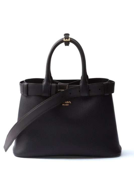 Prada Buckle Medium Leather Handbag