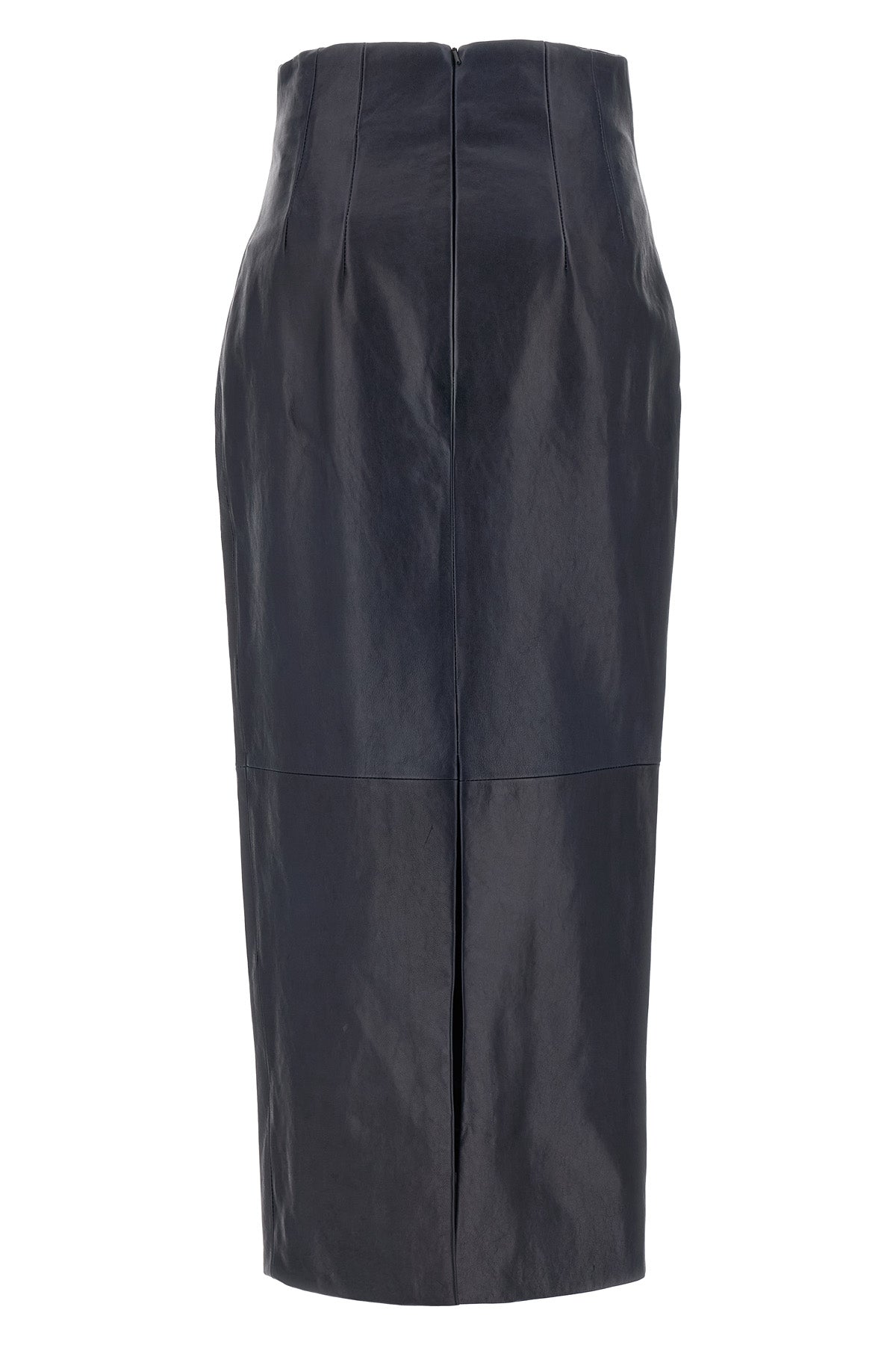 loxley leather midi skirt