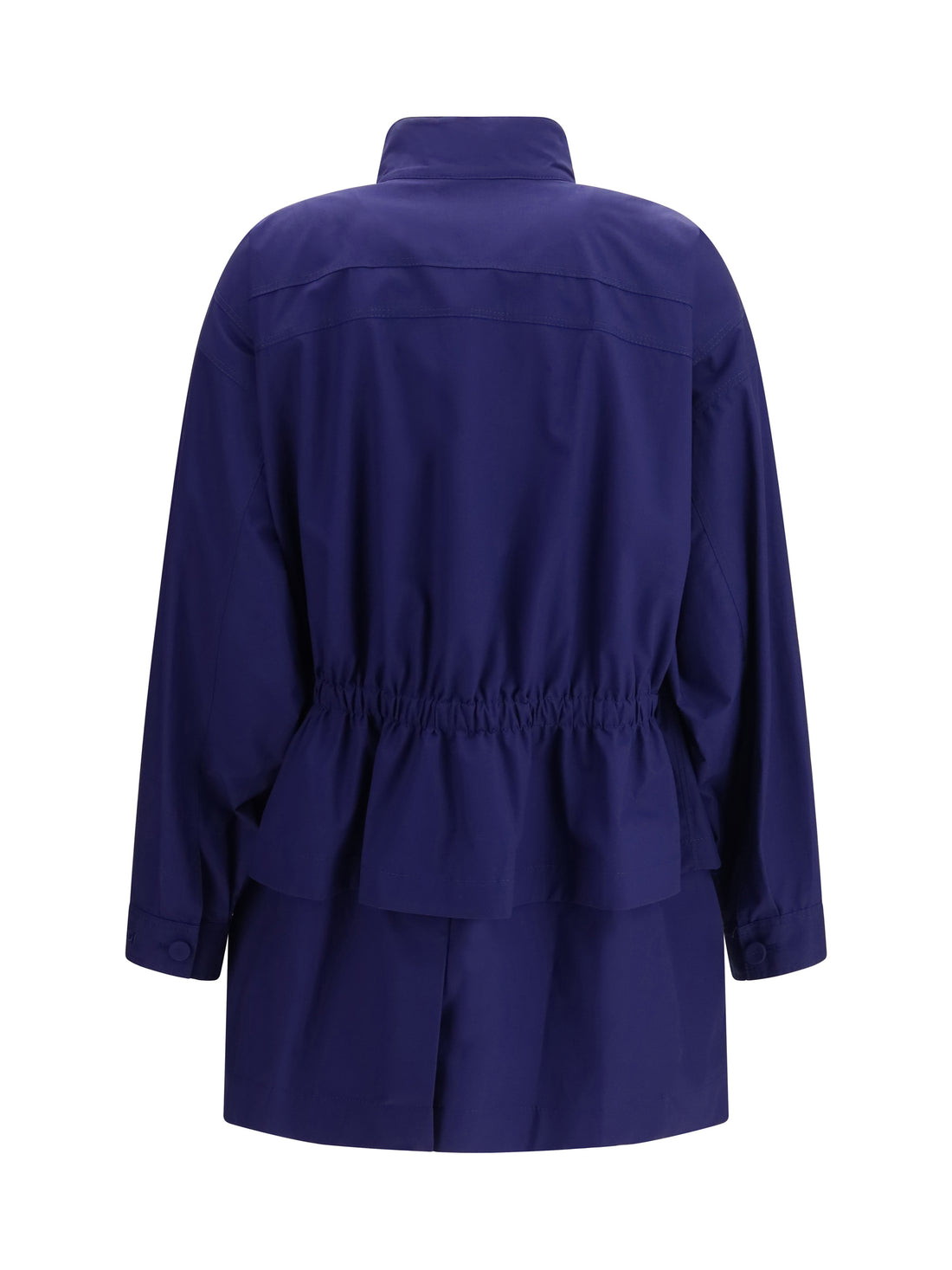 FENDI 40 midi poplin parka in cotton with logo embroidery