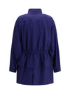 midi poplin parka in cotton with logo embroidery