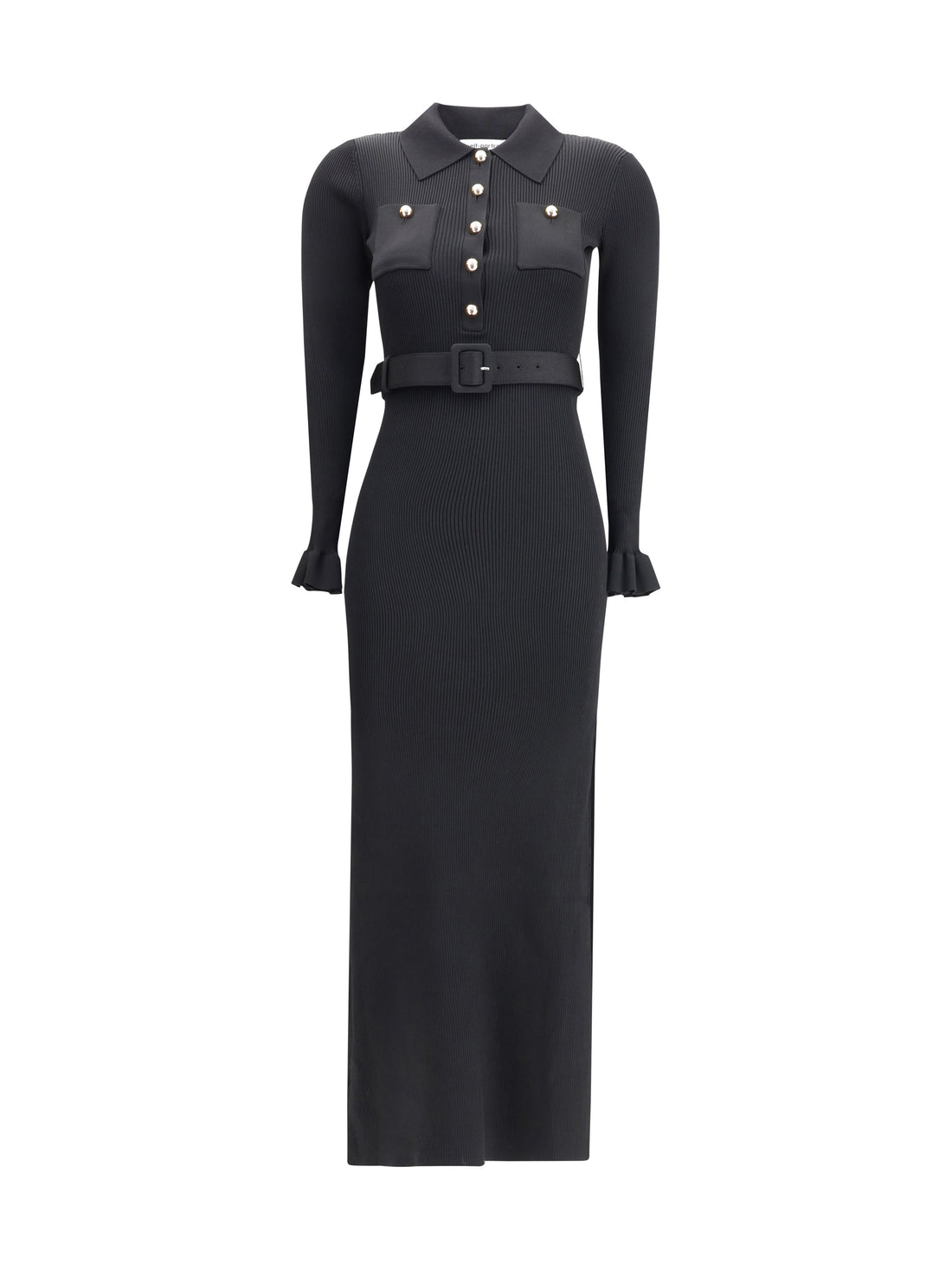 SELF-PORTRAIT L long ribbed dress