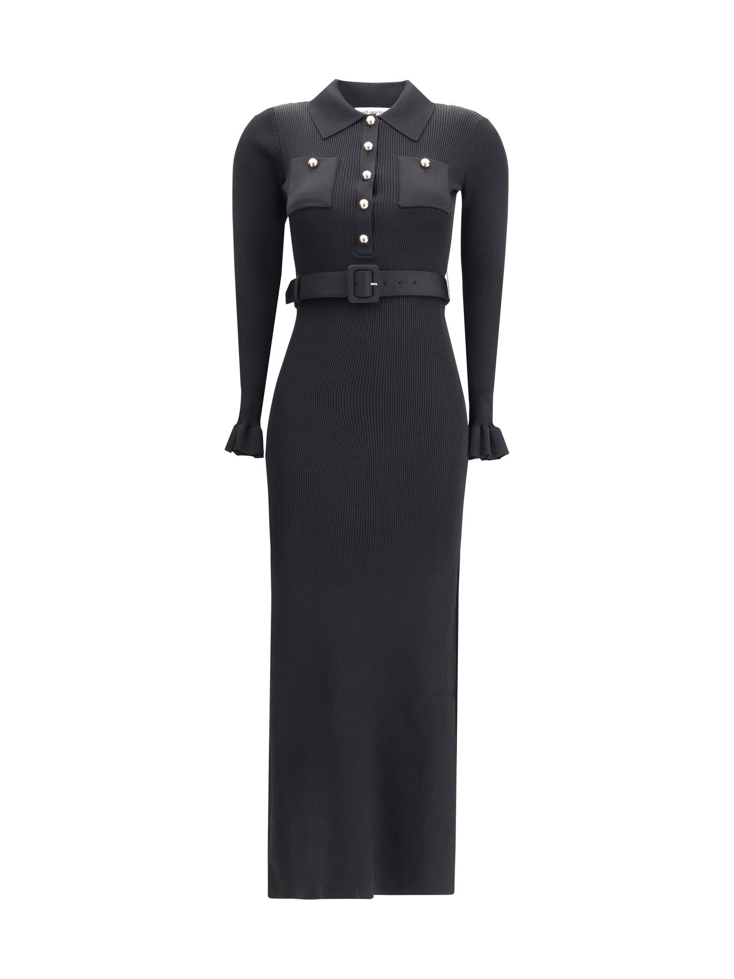 SELF-PORTRAIT L long ribbed dress