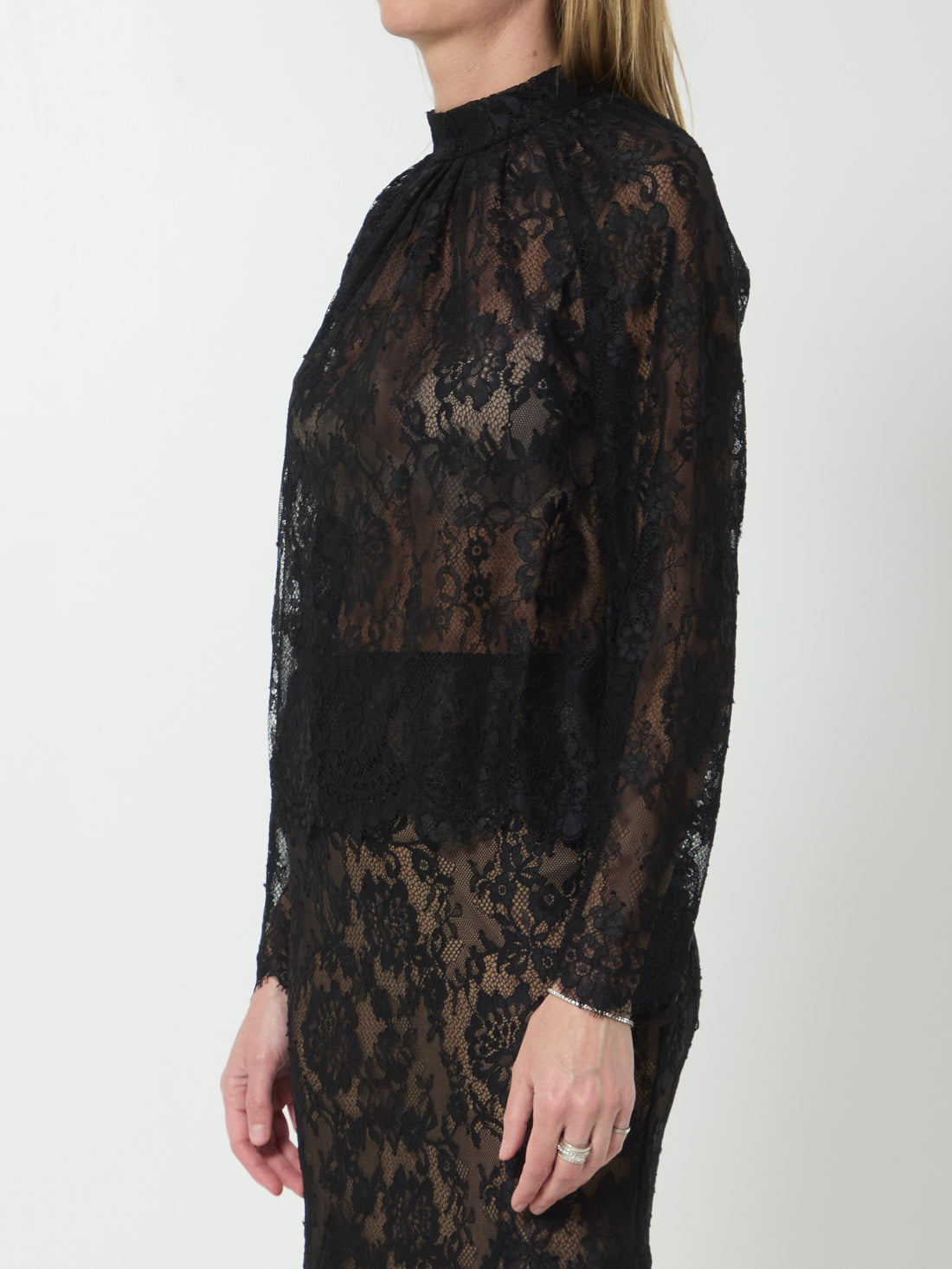 SELF PORTRAIT 10 black lace blouse 