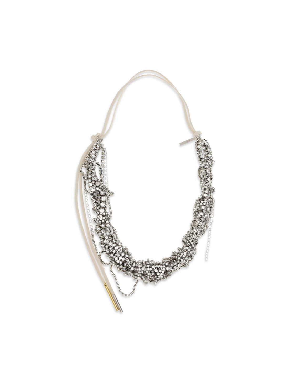 DRIES VAN NOTEN OS necklace decorated with rhinestones and adjustable lace