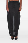 lucian midi skirt in semi-transparent pure silk organza