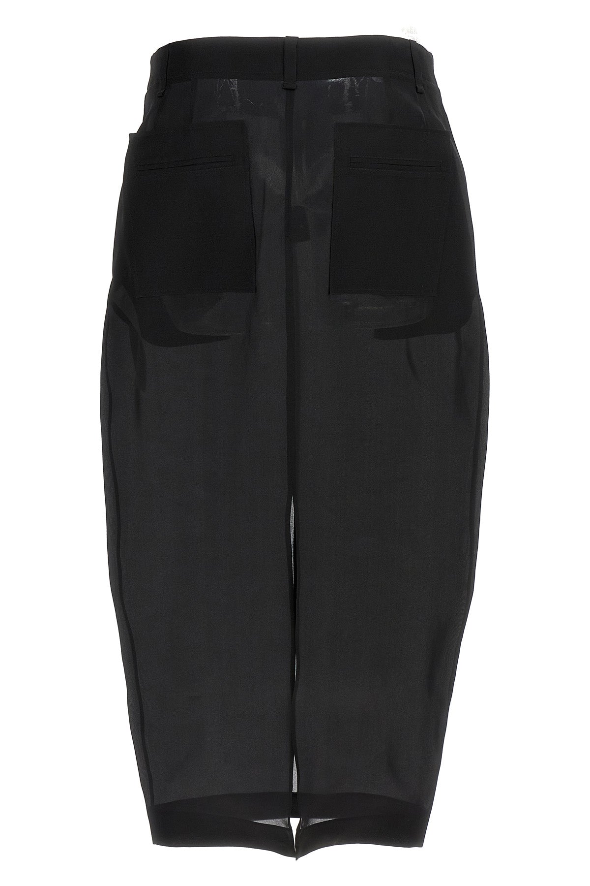 lucian midi skirt in semi-transparent pure silk organza