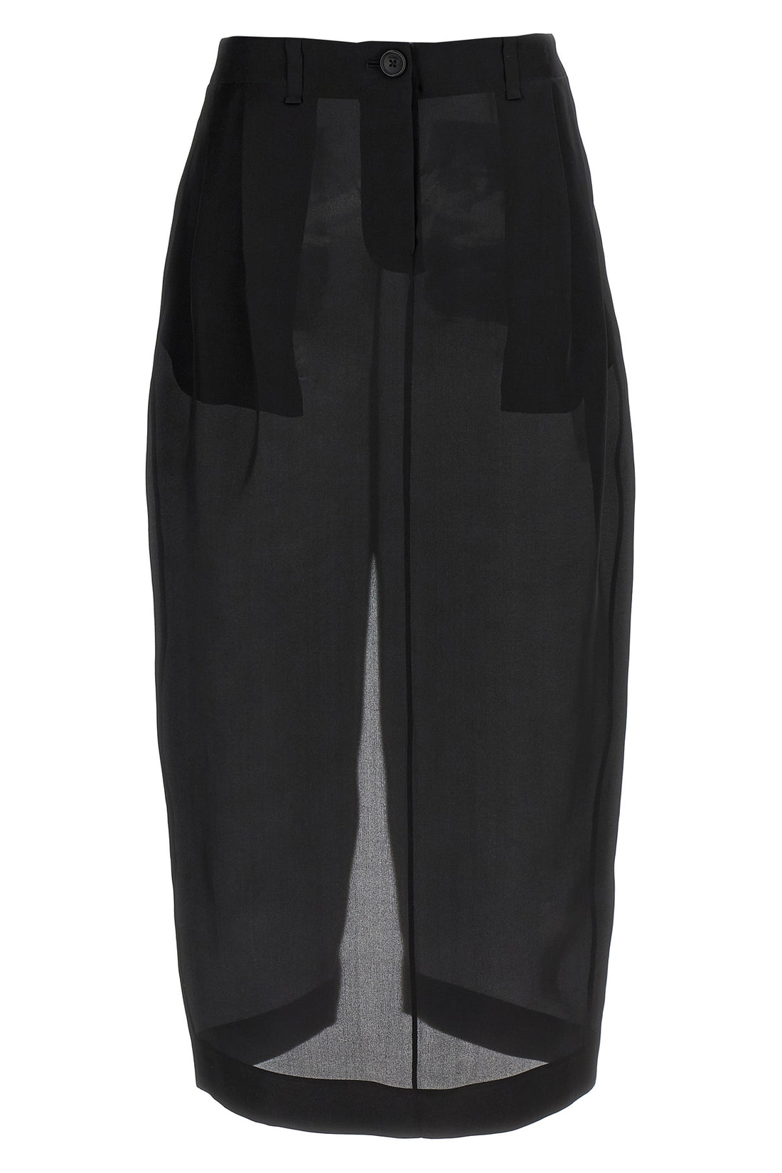 KHAITE 2 lucian midi skirt in semi-transparent pure silk organza