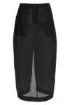 lucian midi skirt in semi-transparent pure silk organza