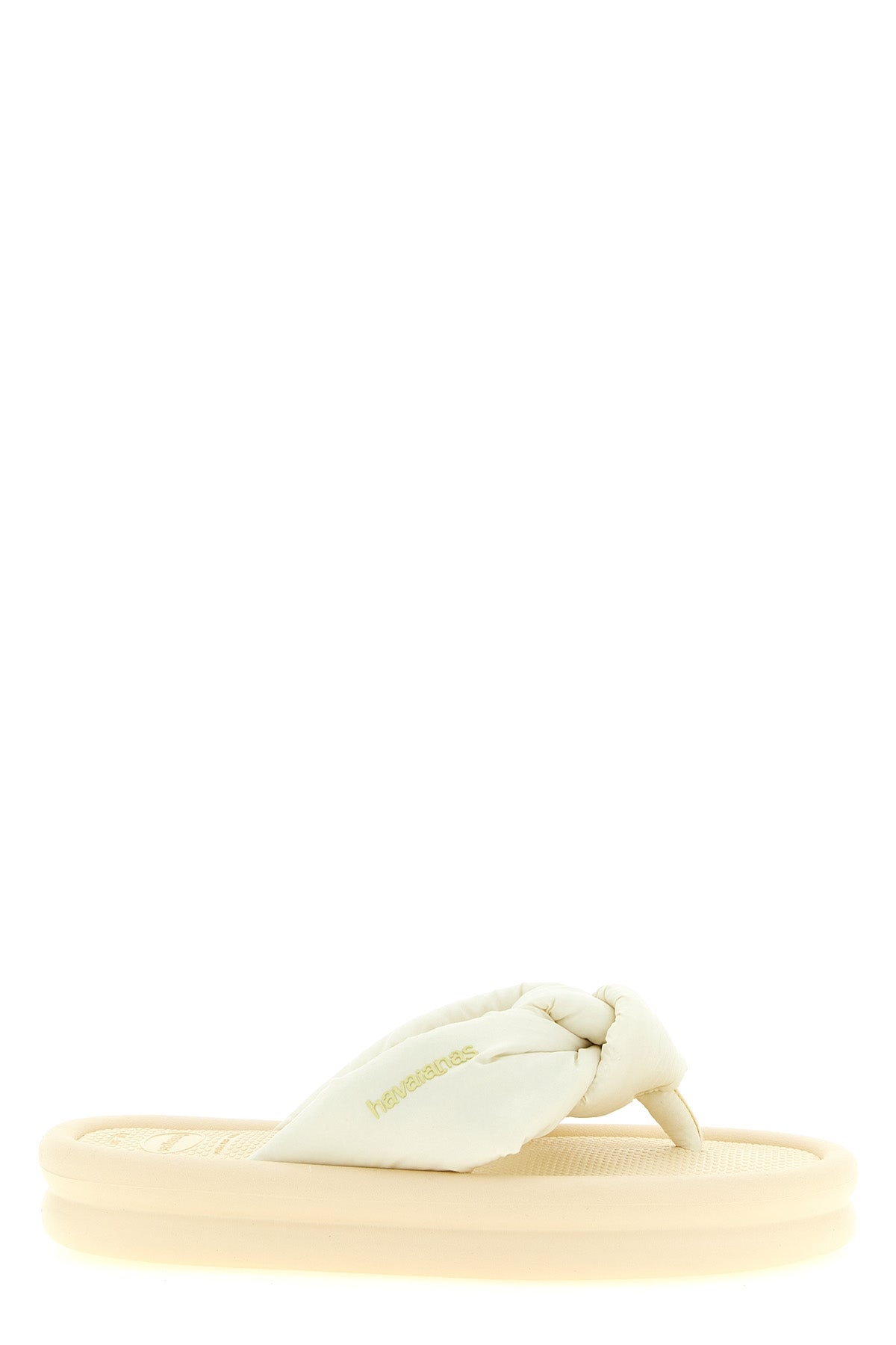 over puffed up thong sandals