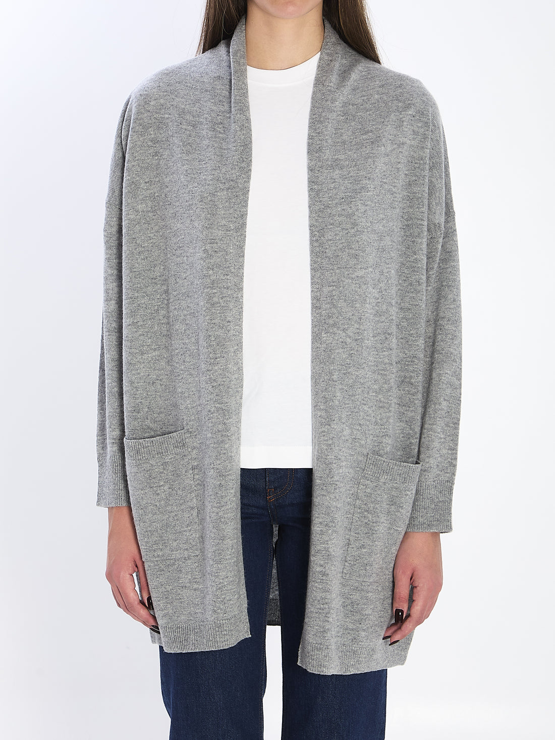 ALLUDE M open cardigan in virgin wool and cashmere 