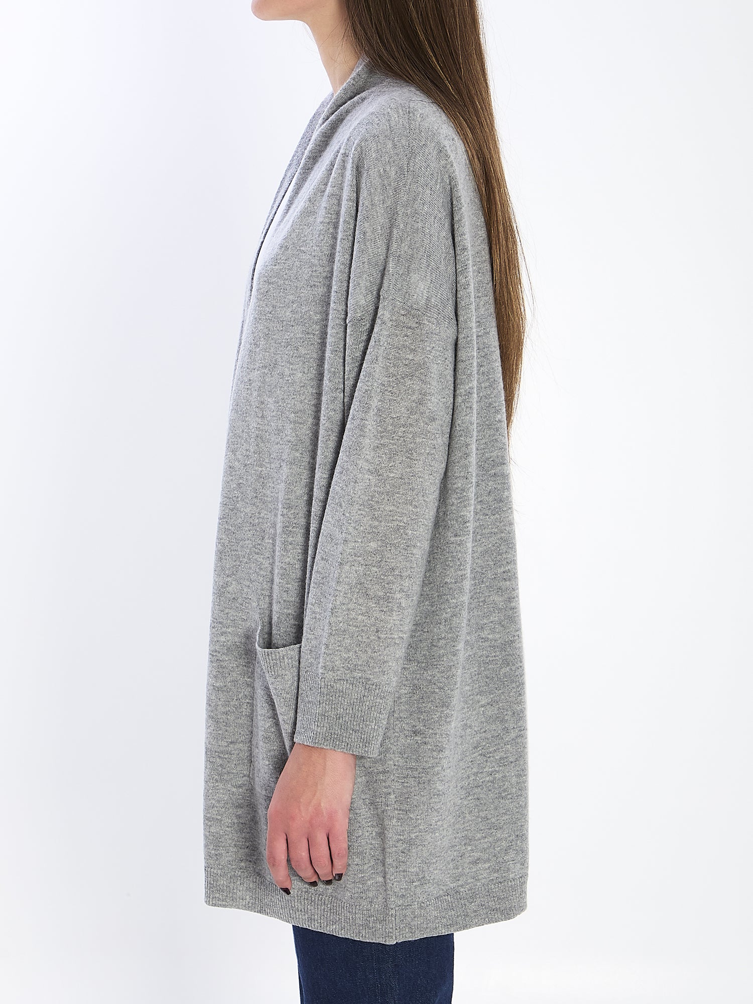 ALLUDE M open cardigan in virgin wool and cashmere 