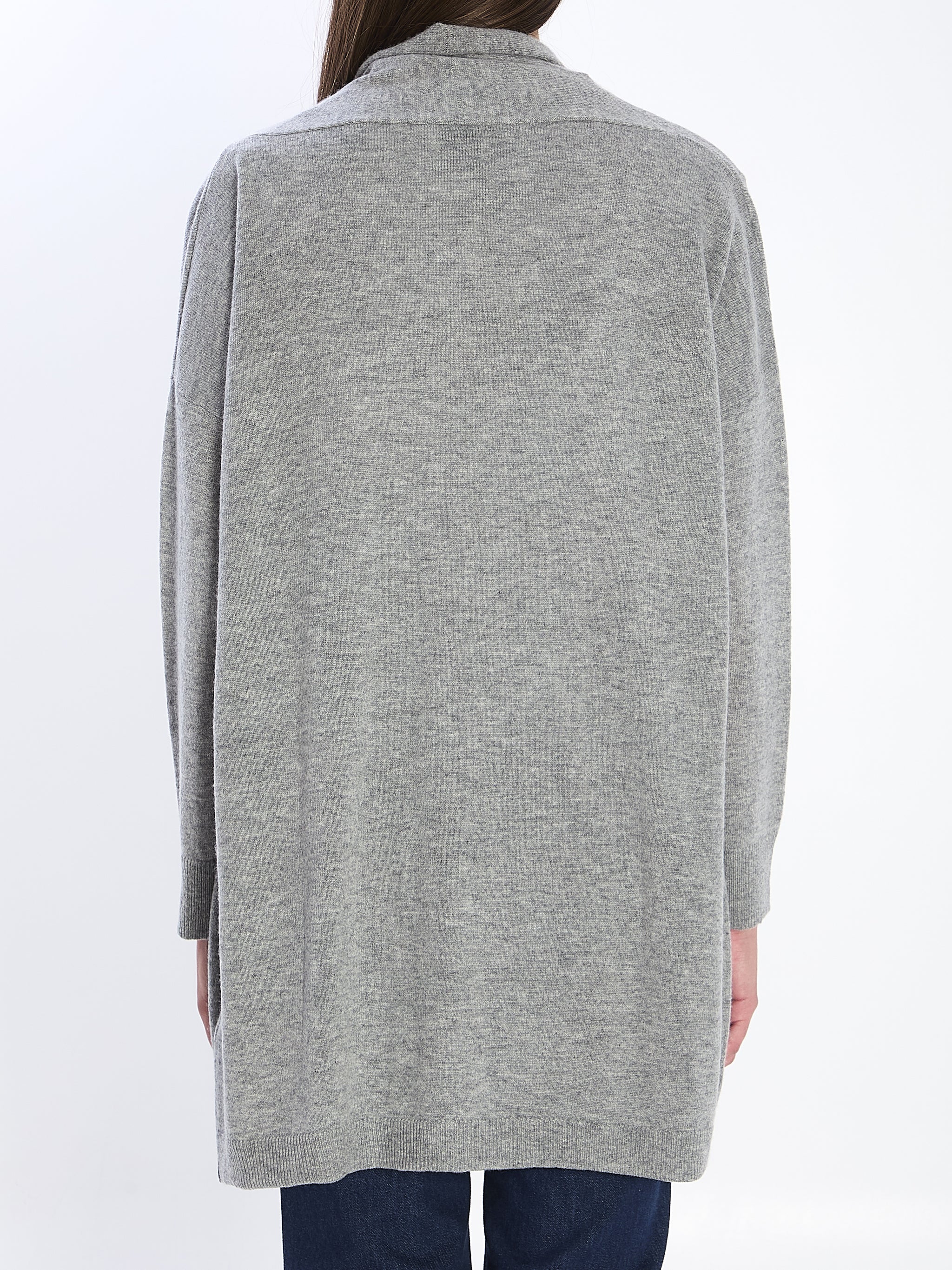 open cardigan in virgin wool and cashmere