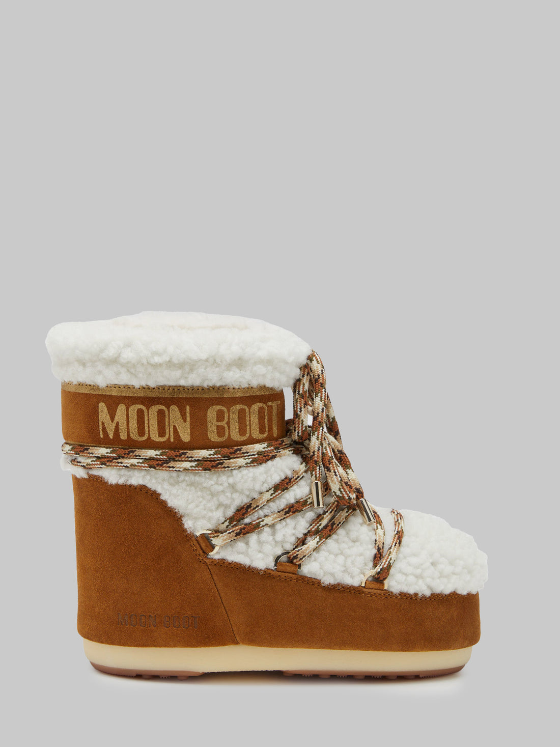 MOON BOOT 36-38 brown shearling icon low boots