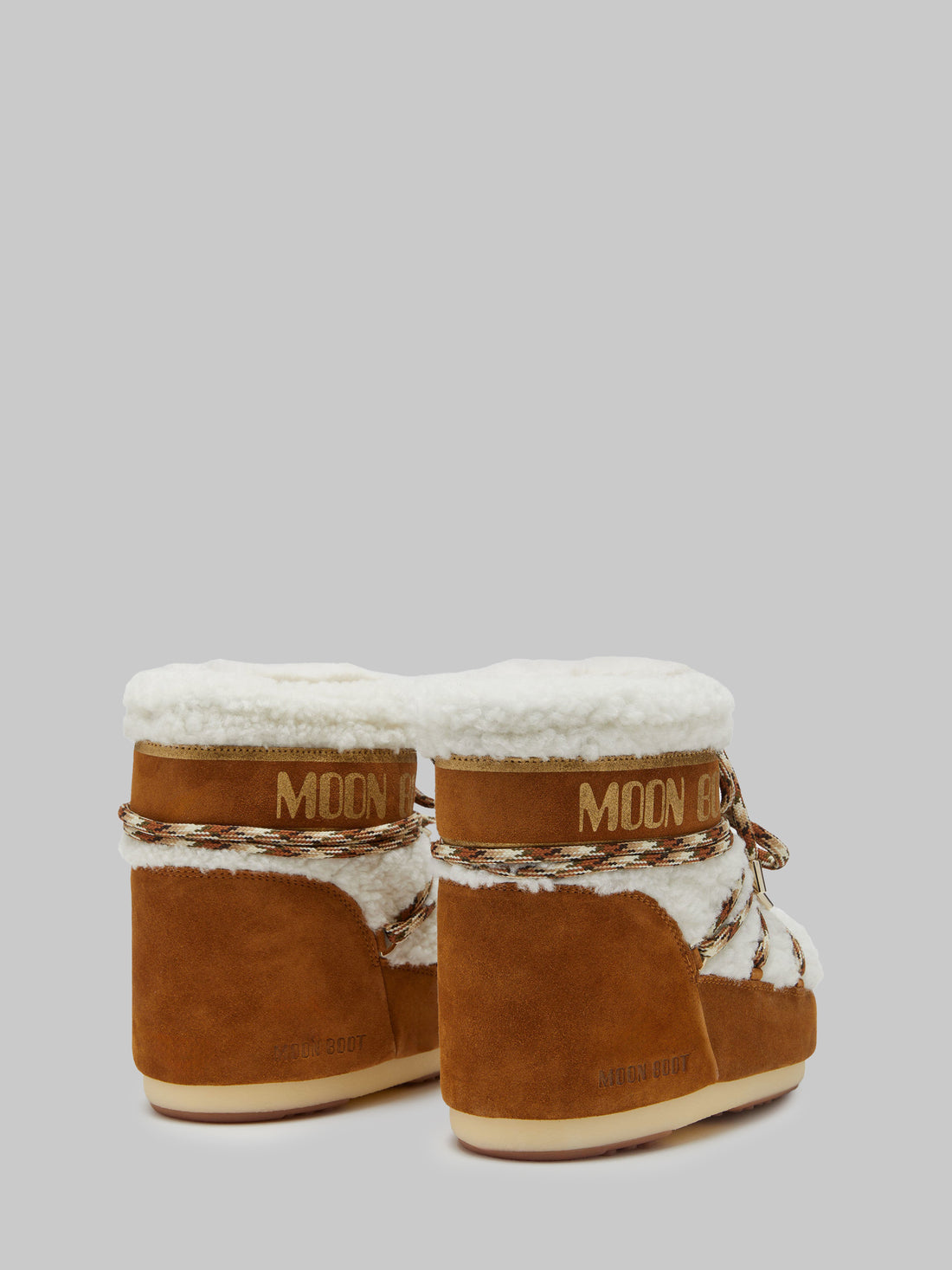 MOON BOOT 36-38 brown shearling icon low boots