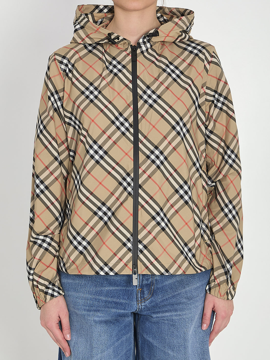 BURBERRY M check jacket with hood