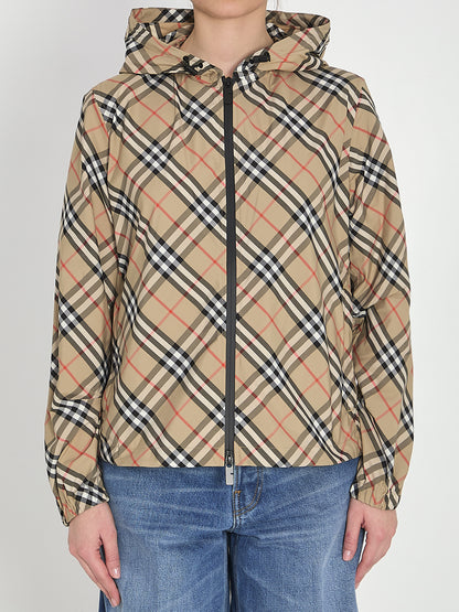 BURBERRY M check jacket with hood