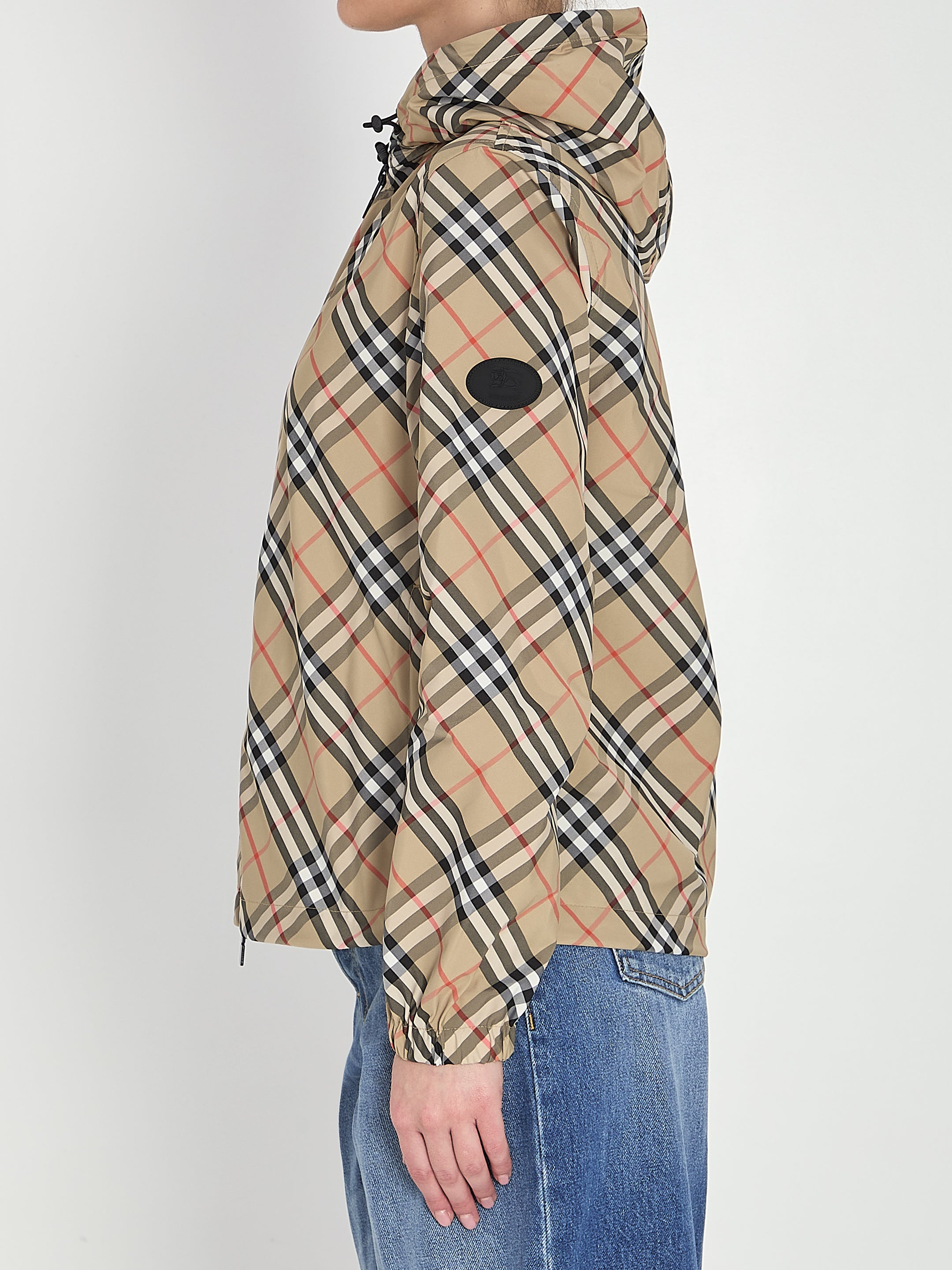 BURBERRY M check jacket with hood