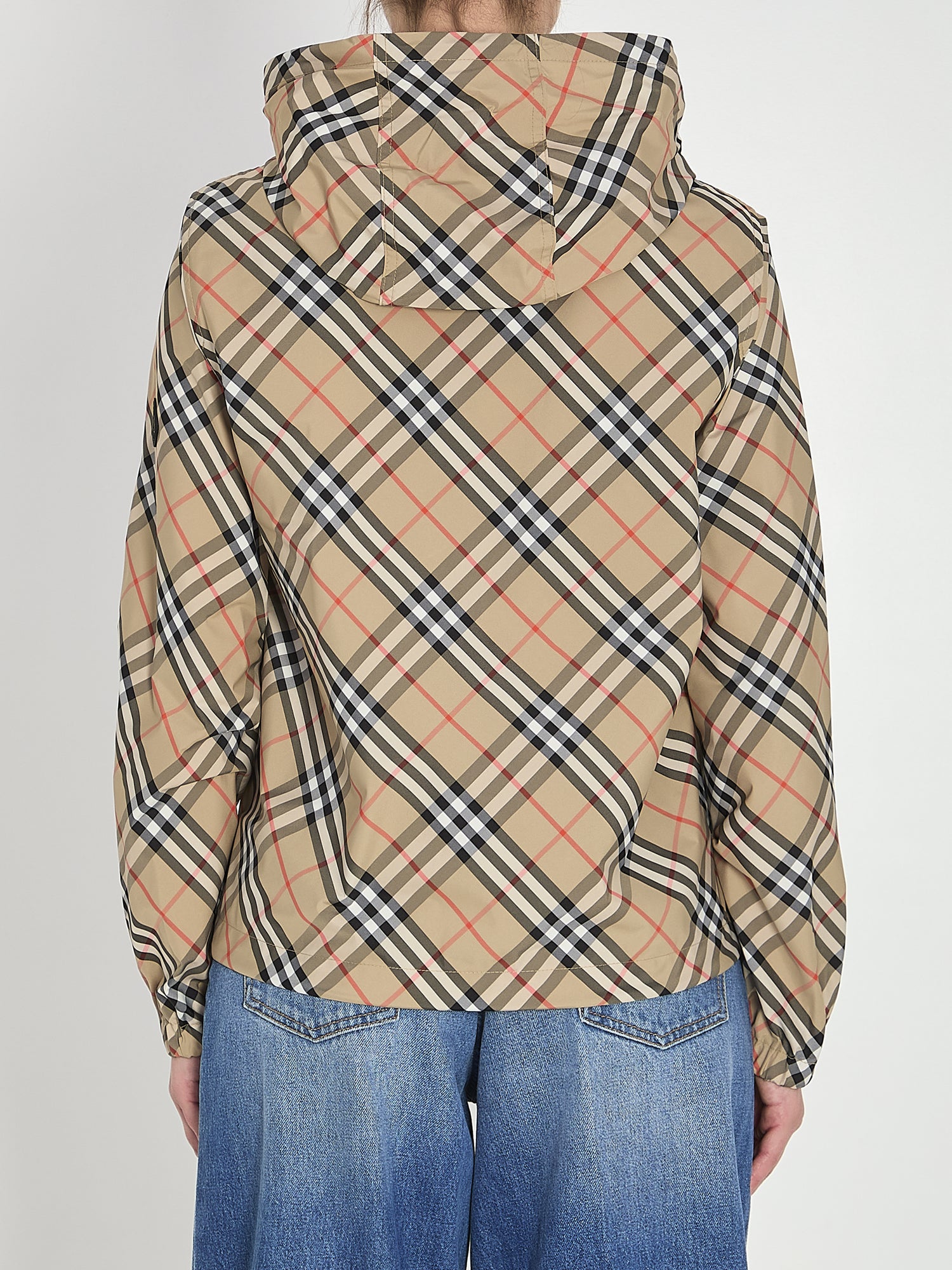 BURBERRY M check jacket with hood