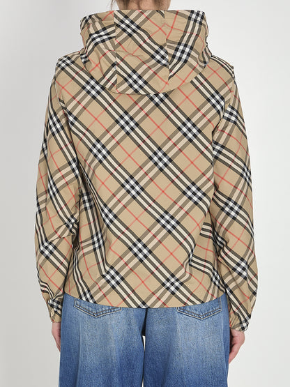 BURBERRY M check jacket with hood