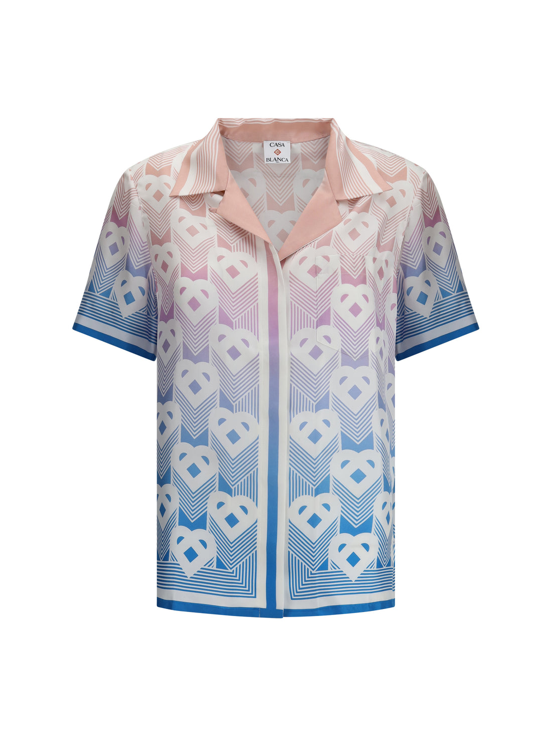 CASABLANCA M silk cuban collar short sleeve shirt 