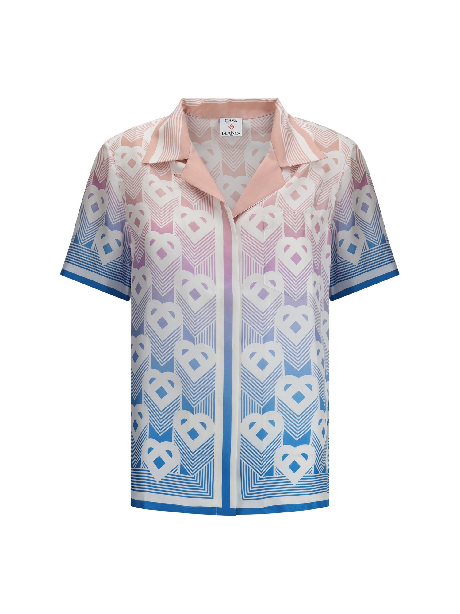 CASABLANCA M silk cuban collar short sleeve shirt 