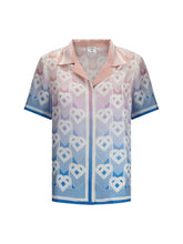 CASABLANCA M silk cuban collar short sleeve shirt 