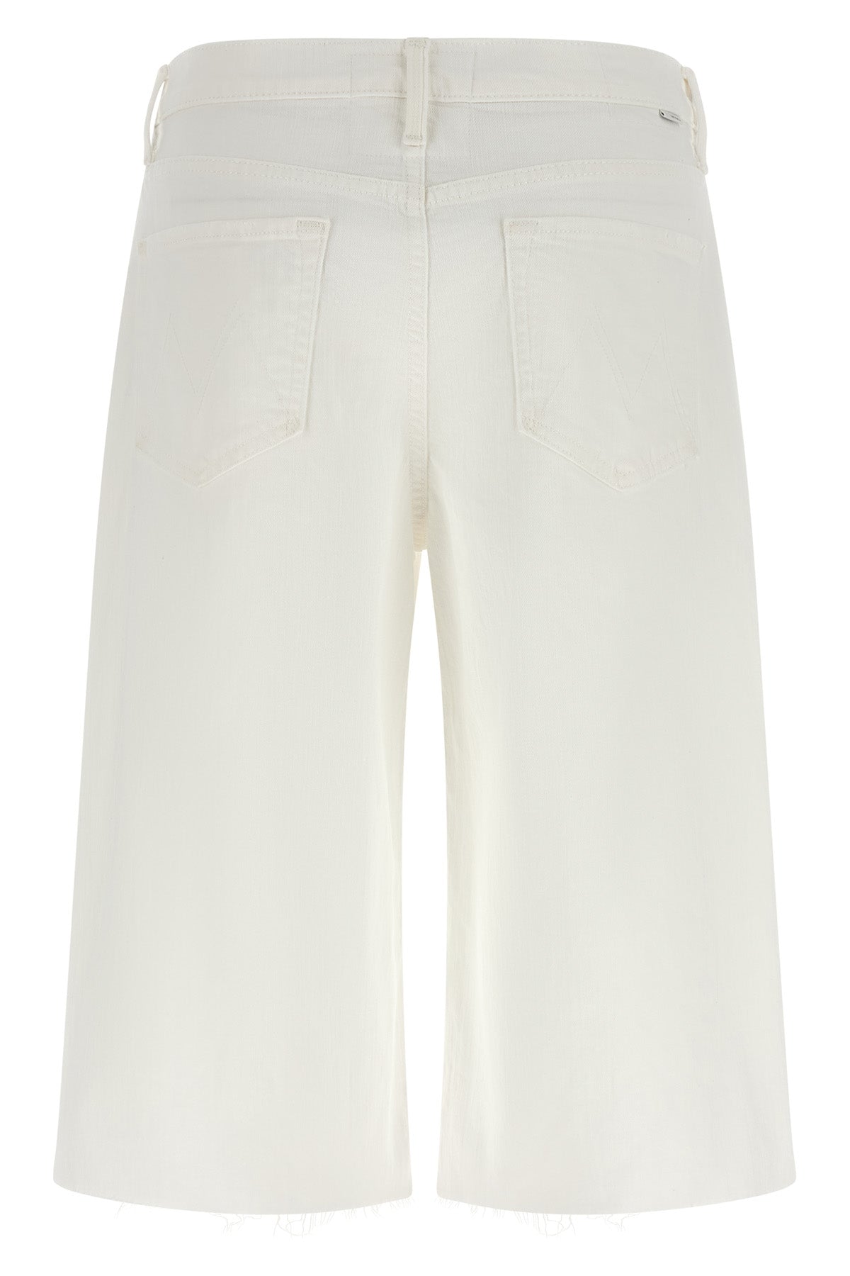the whole lot zip twist fray denim bermuda shorts in semi-rigid totally innoc